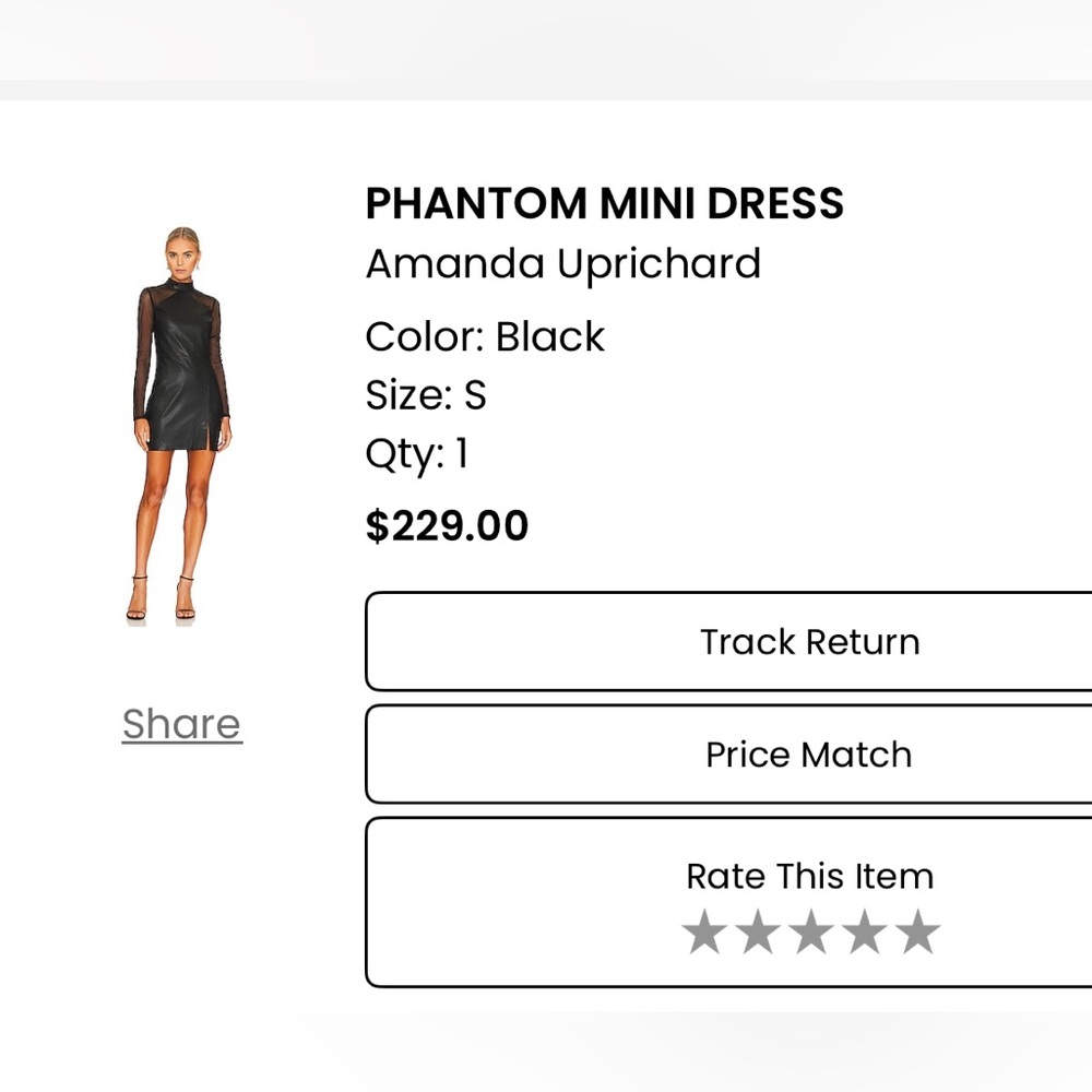 Amanda Uprichard Black Phantom Dress